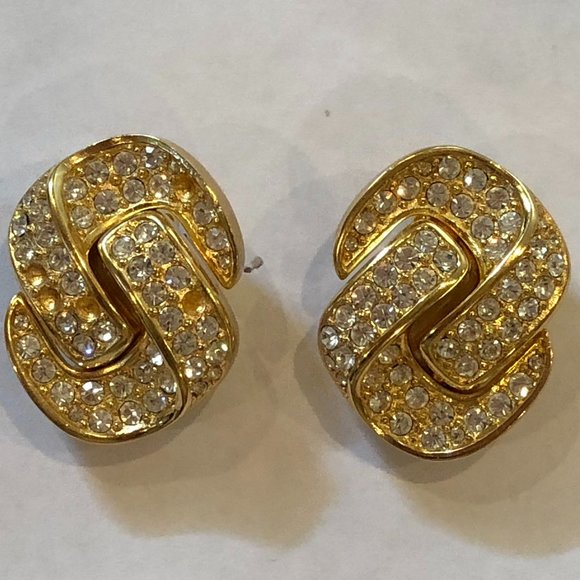 Christian Dior Vintage Rhinestones Earrings - Picture 1 of 7